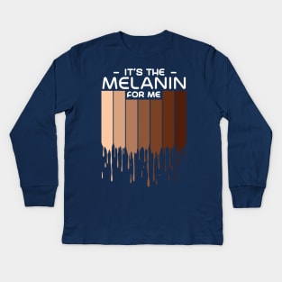 Melanin Poppin African American Queen Kids Long Sleeve T-Shirt